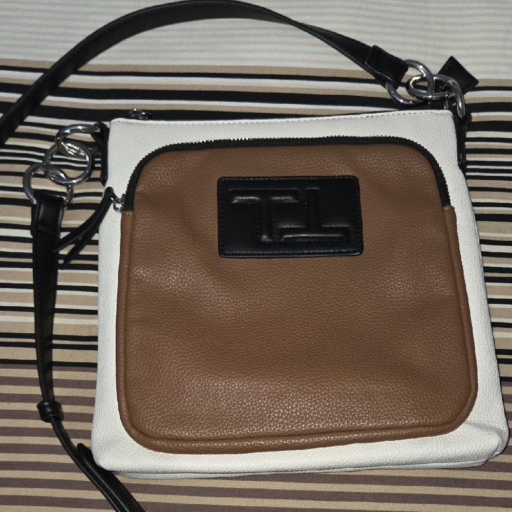 Tahari Black and Brown Crossbody Bag EUC